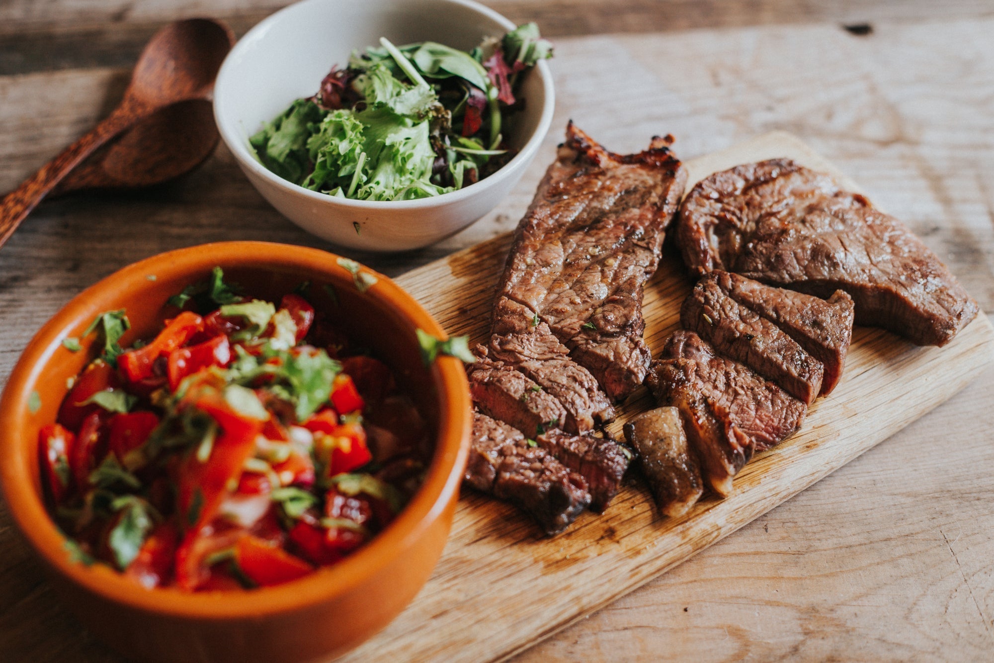 Barbecued Rump Steaks with Quick Tomato Salsa