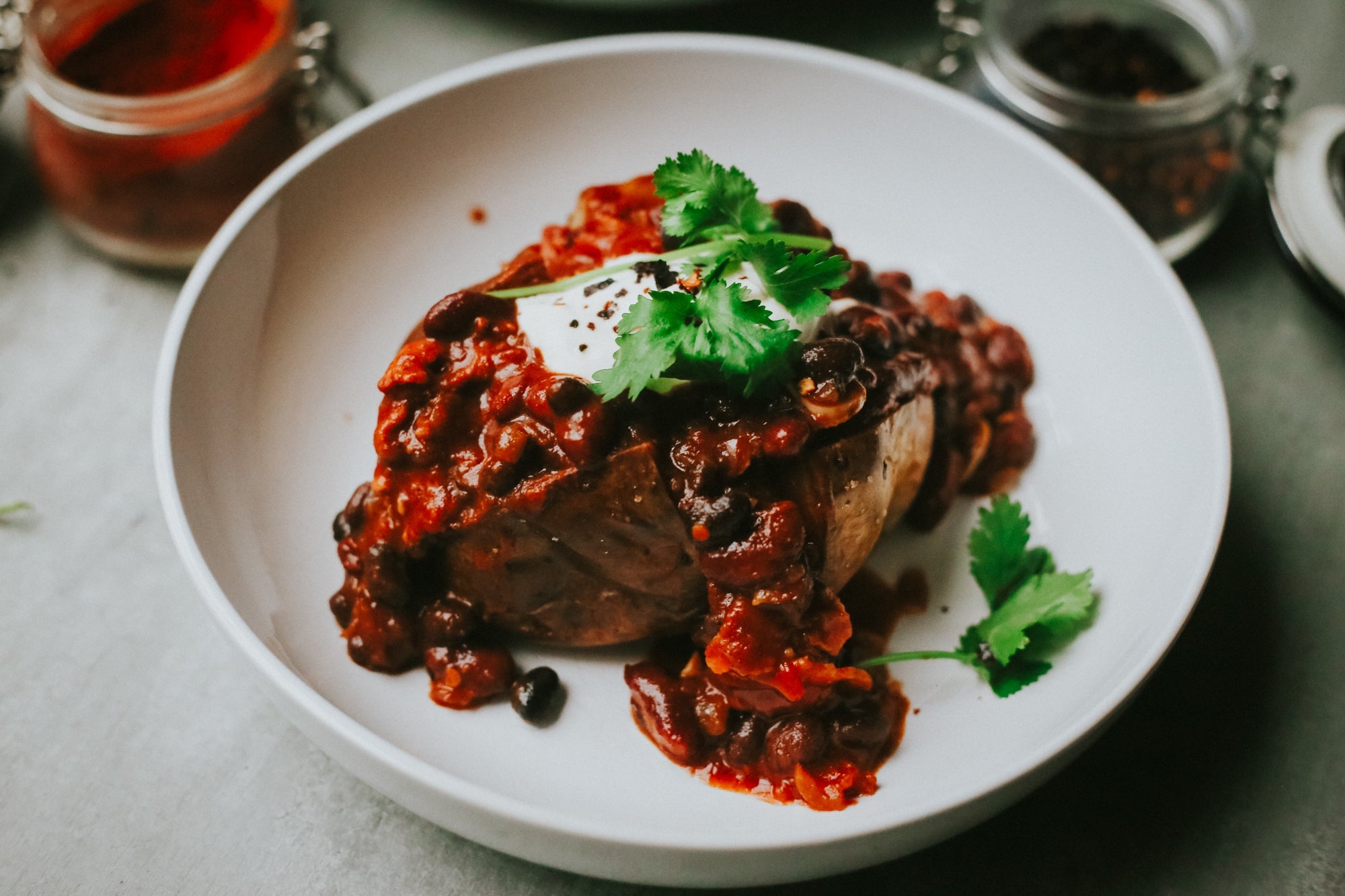 Baked Potato with Bacon & Beans