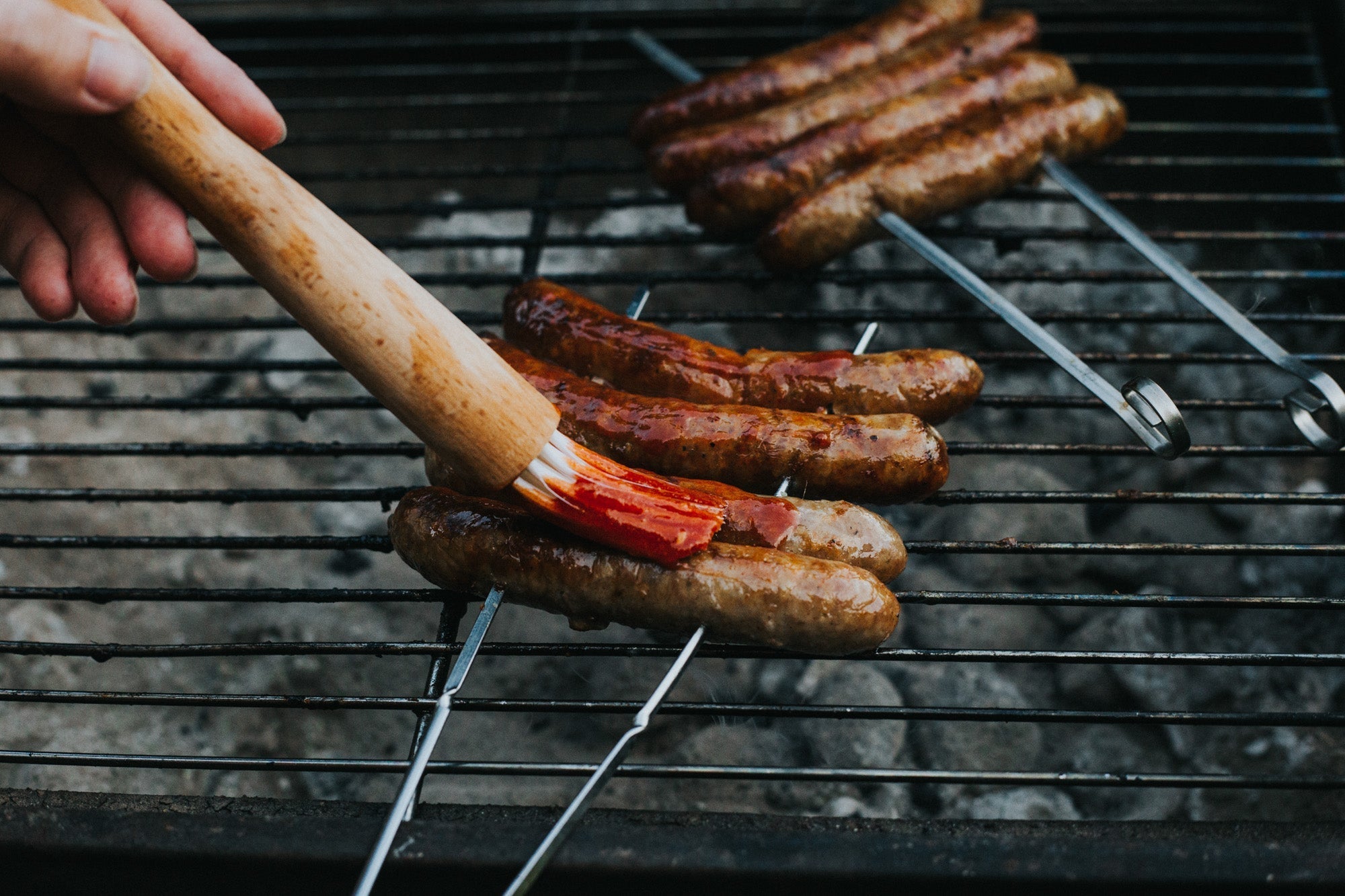 BBQ Chipolata Skewers with Smoky Sauce