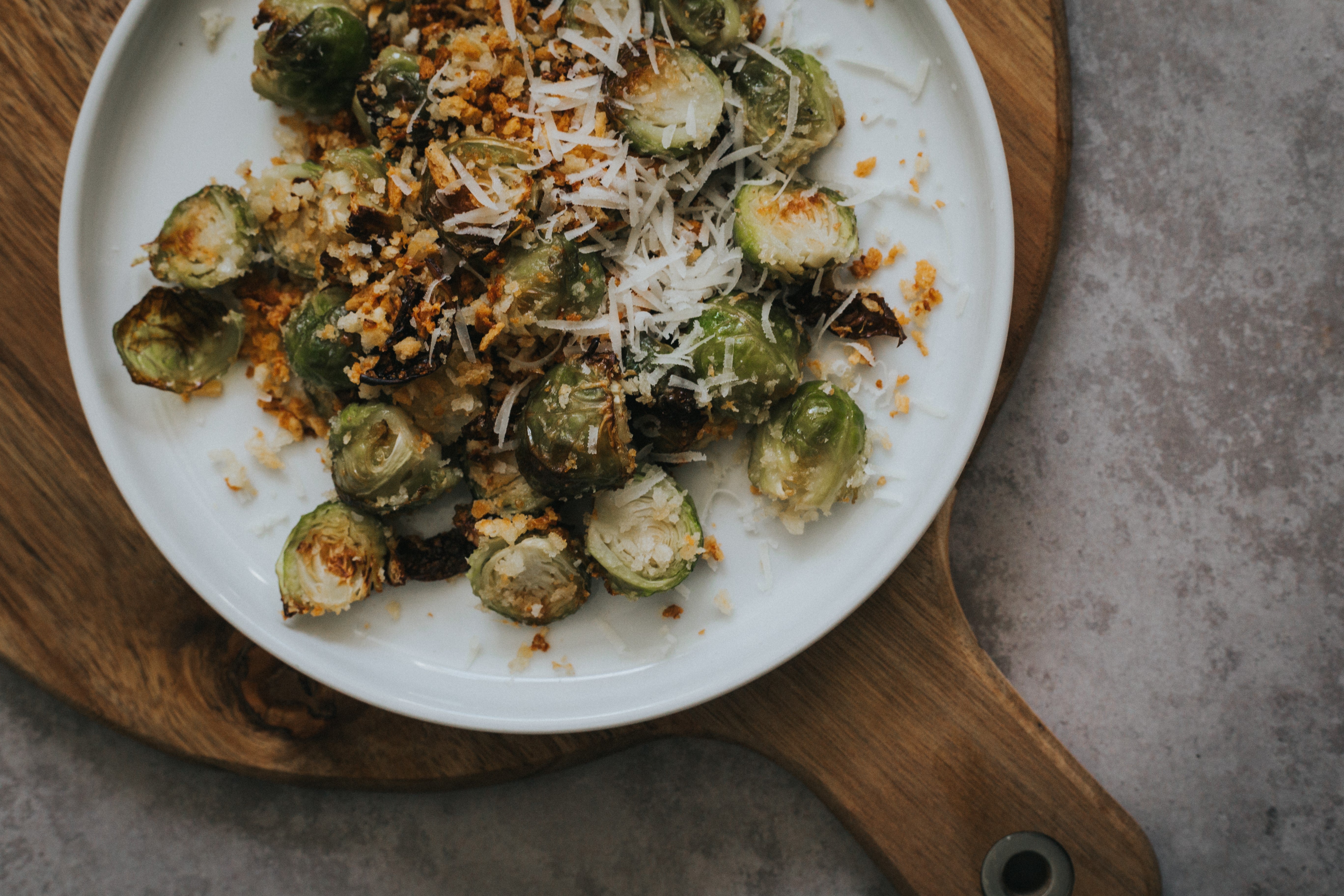 Crispy Roast Sprouts with Garlic & Parmesan