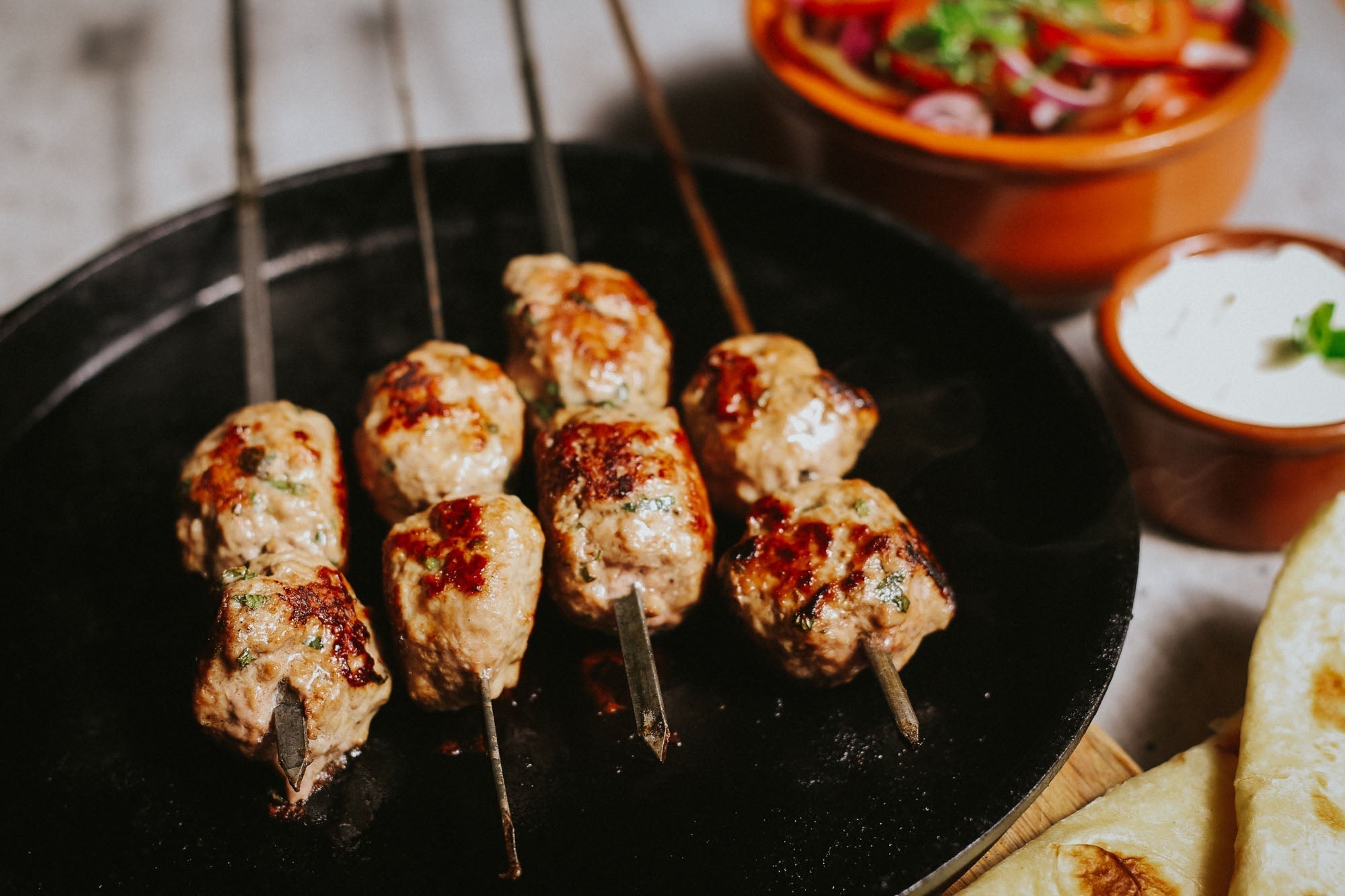 Lamb Kofte with Tomato & Onion Salad Recipe