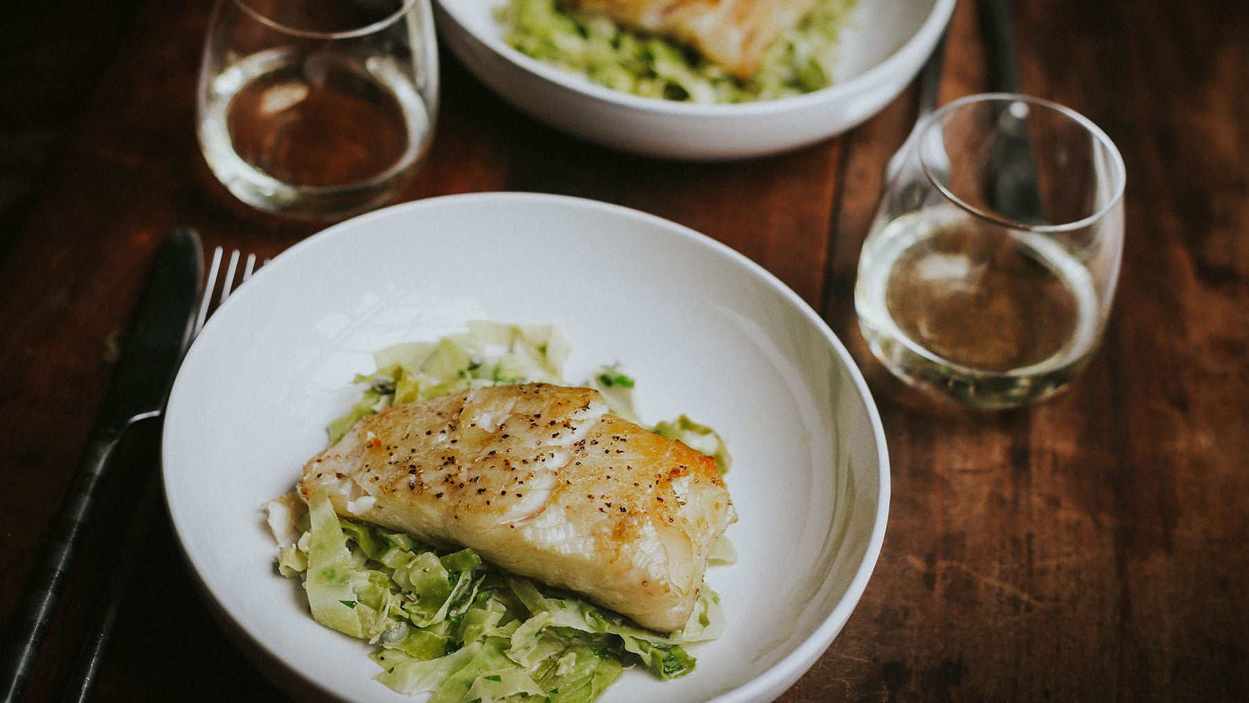 Mitch Tonks's Pollack with Young Greens Recipe