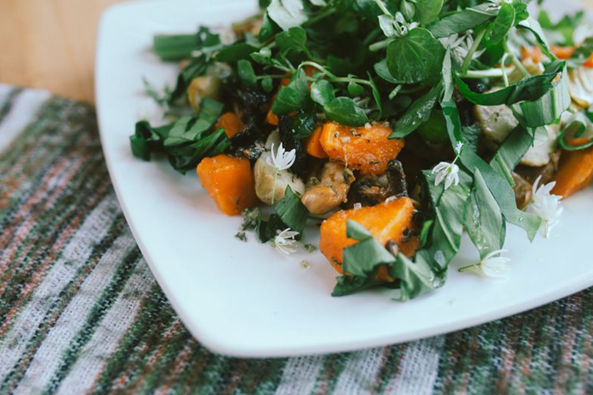 Mushroom, Artichoke and Sweet Potato Salad