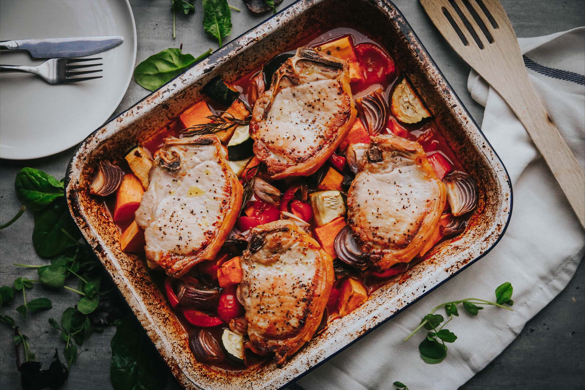 One-Pot Pork Chops with Vibrant Veg