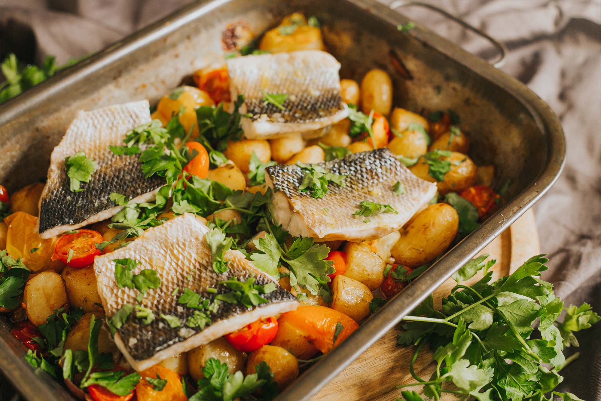 Oven-Baked Sea Bass