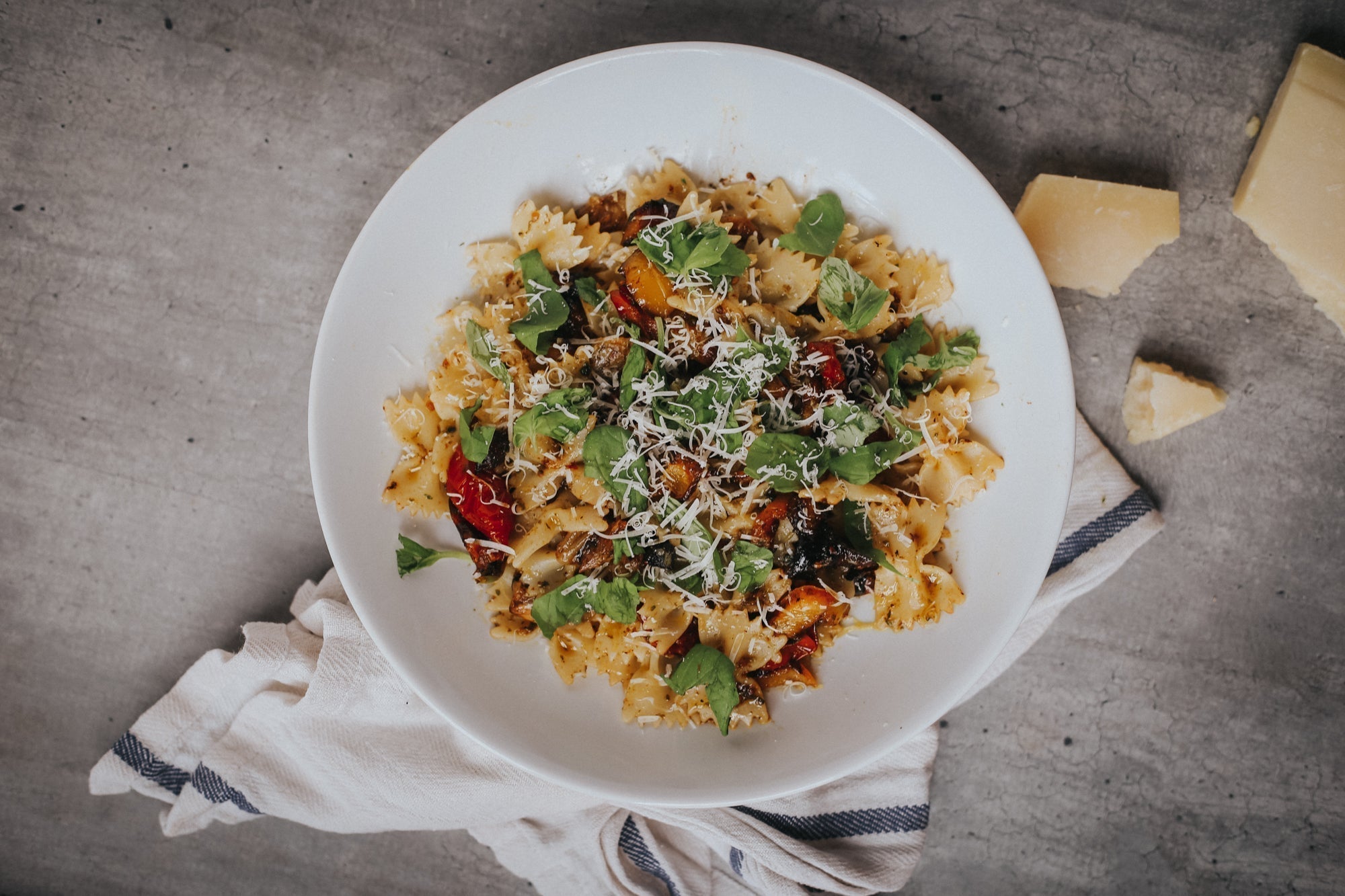 Pasta with Oven-Roast Peppers & Tomatoes