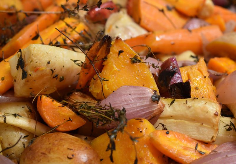 Roast Vegetables with Feta Cheese