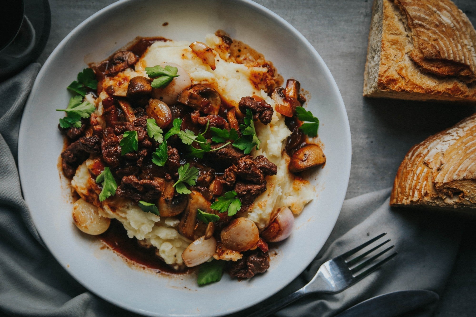 Shin of Beef in a Rich Mushroom Stew Recipe