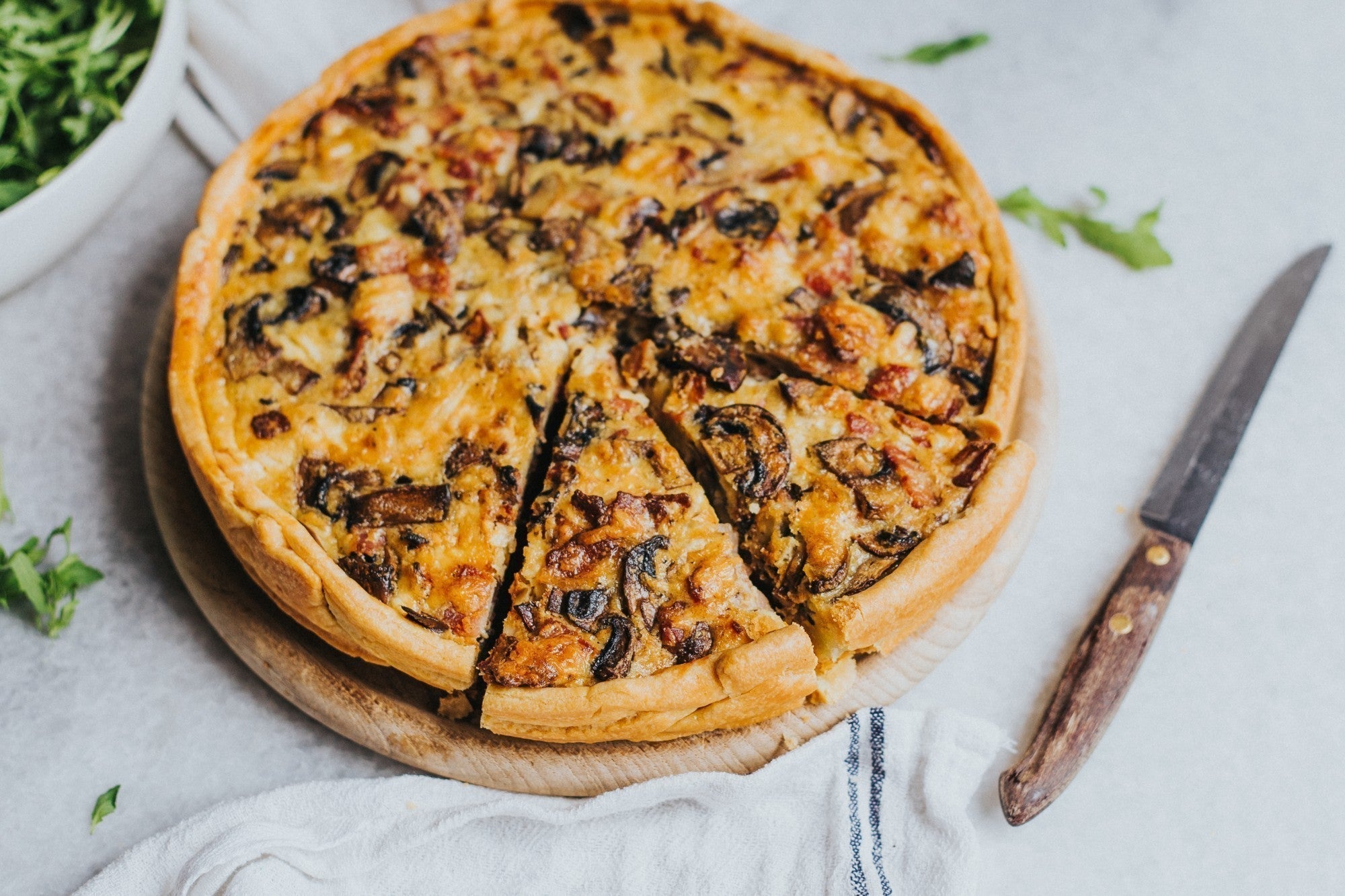 Smoky Bacon & Mushroom Quiche Recipe