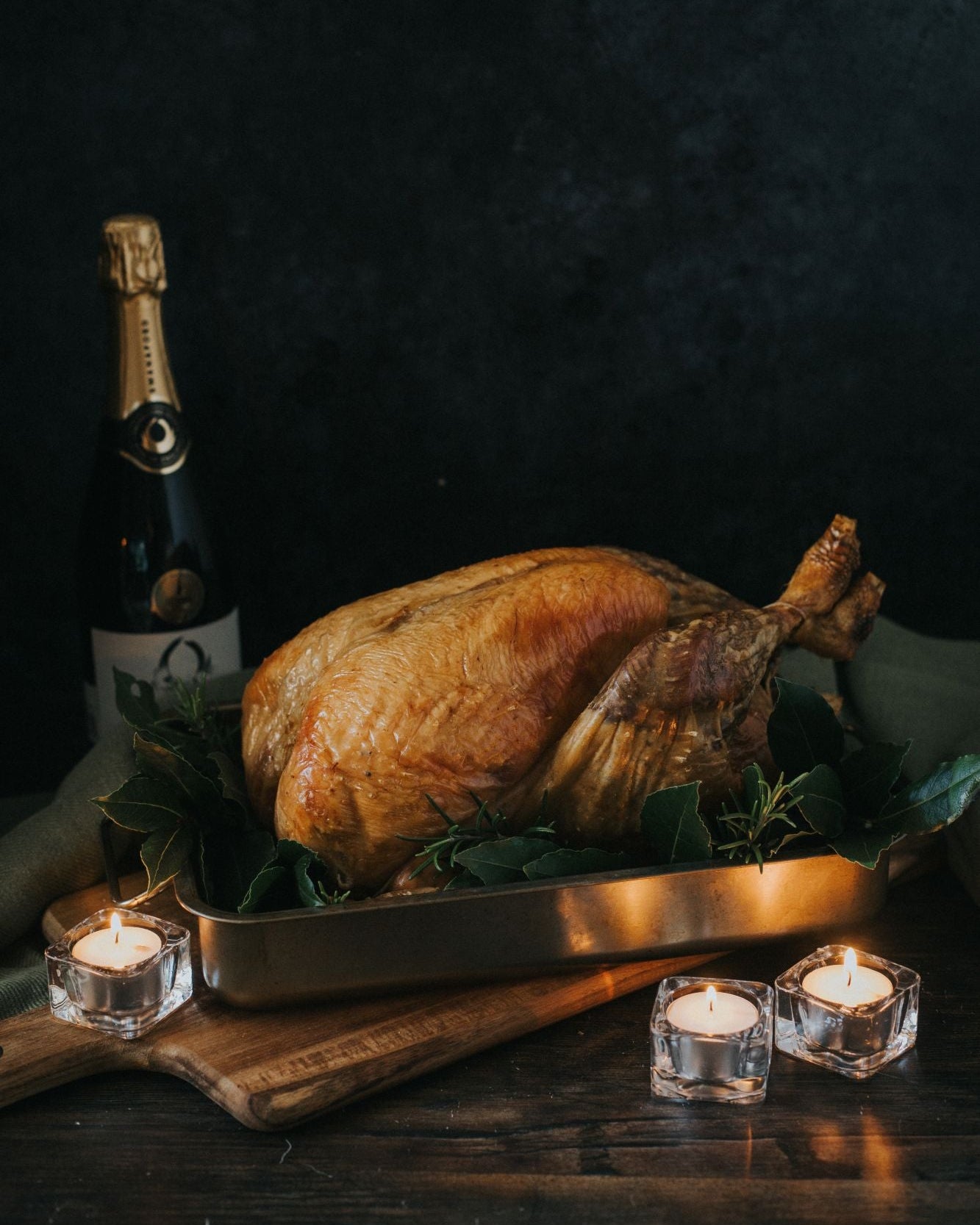 Bronze Free-Range Whole Turkey with Wild Mushroom, Garlic And Herb Stuffing