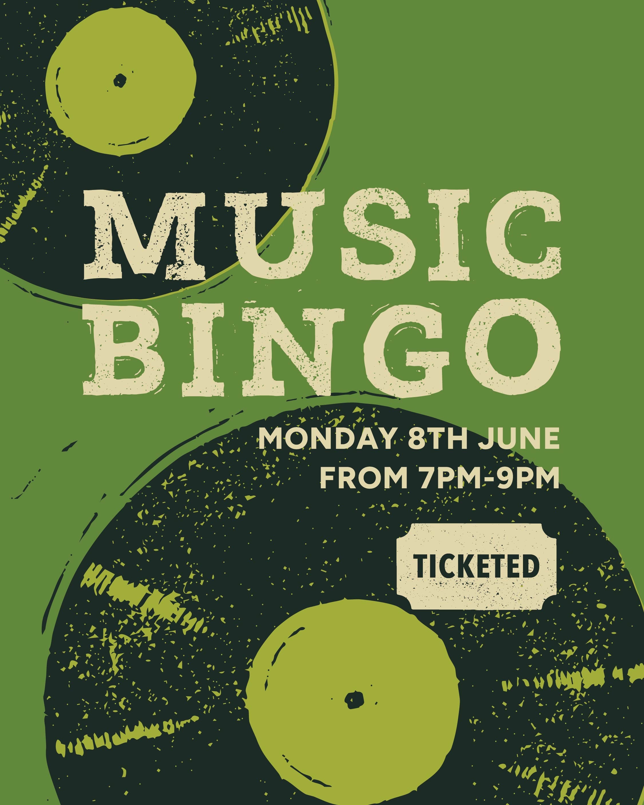 Music Bingo | Monday 8th June