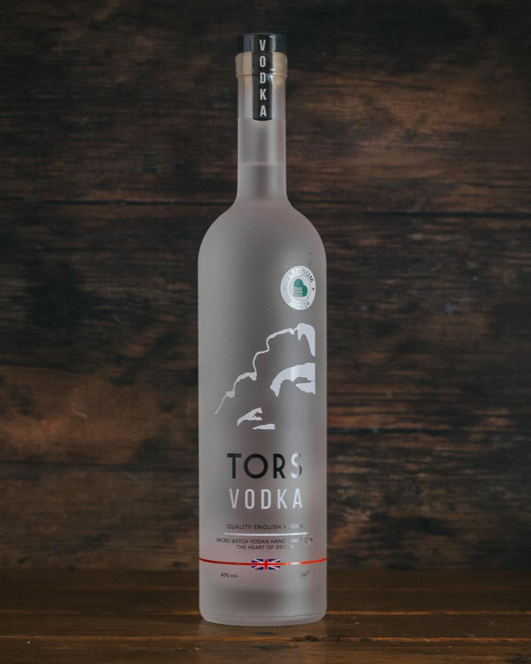 A bottle of Tors Vodka.