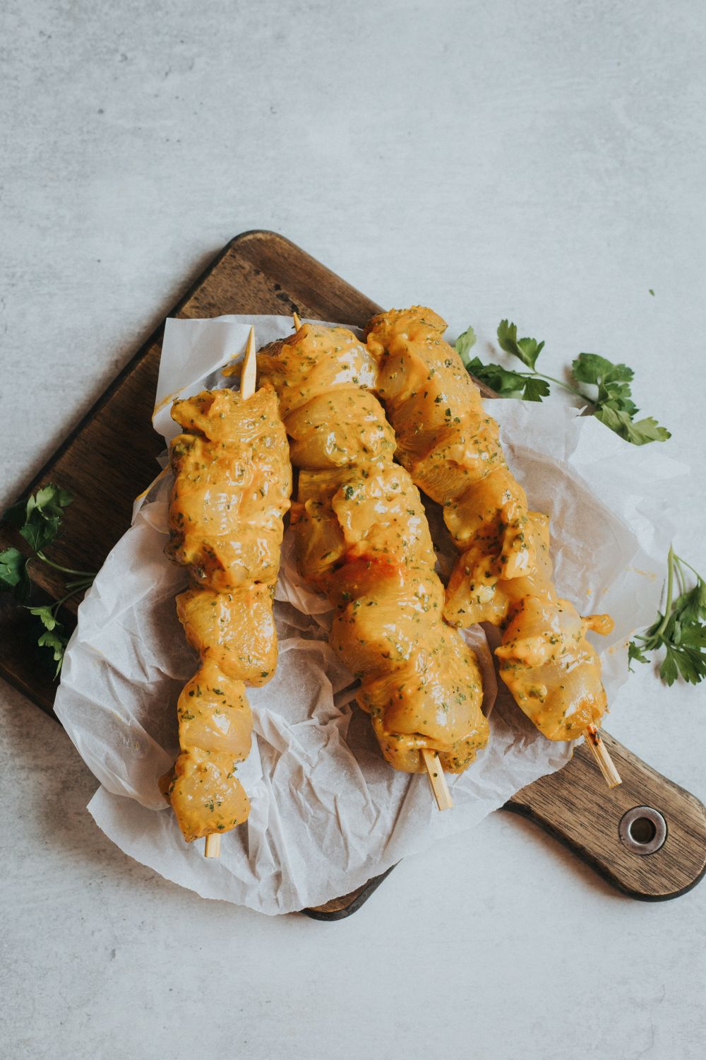 Garlic Chicken Kebabs