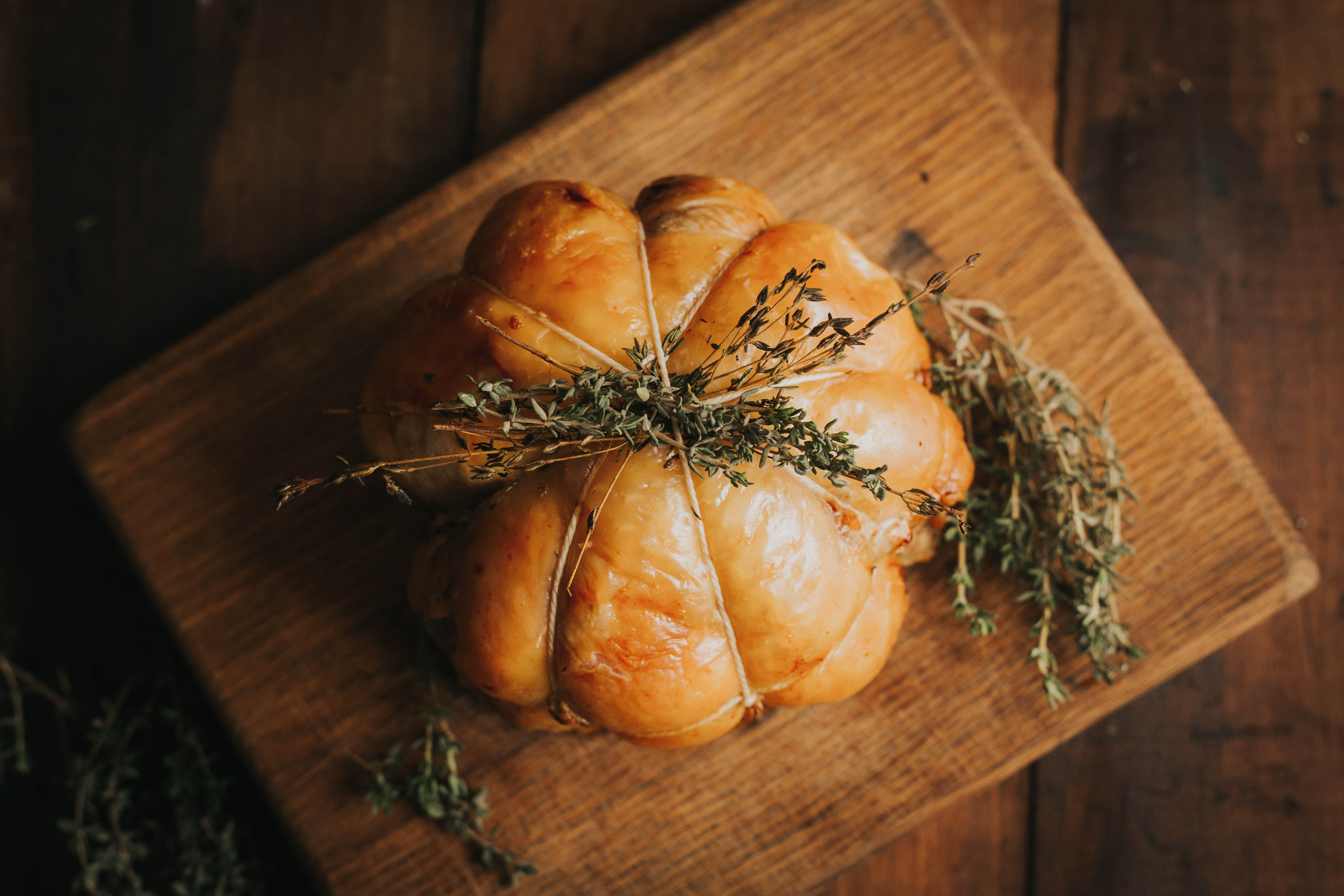 Boneless Turkey Leg Cushion with Chestnut, Cranberry and Apple Stuffing