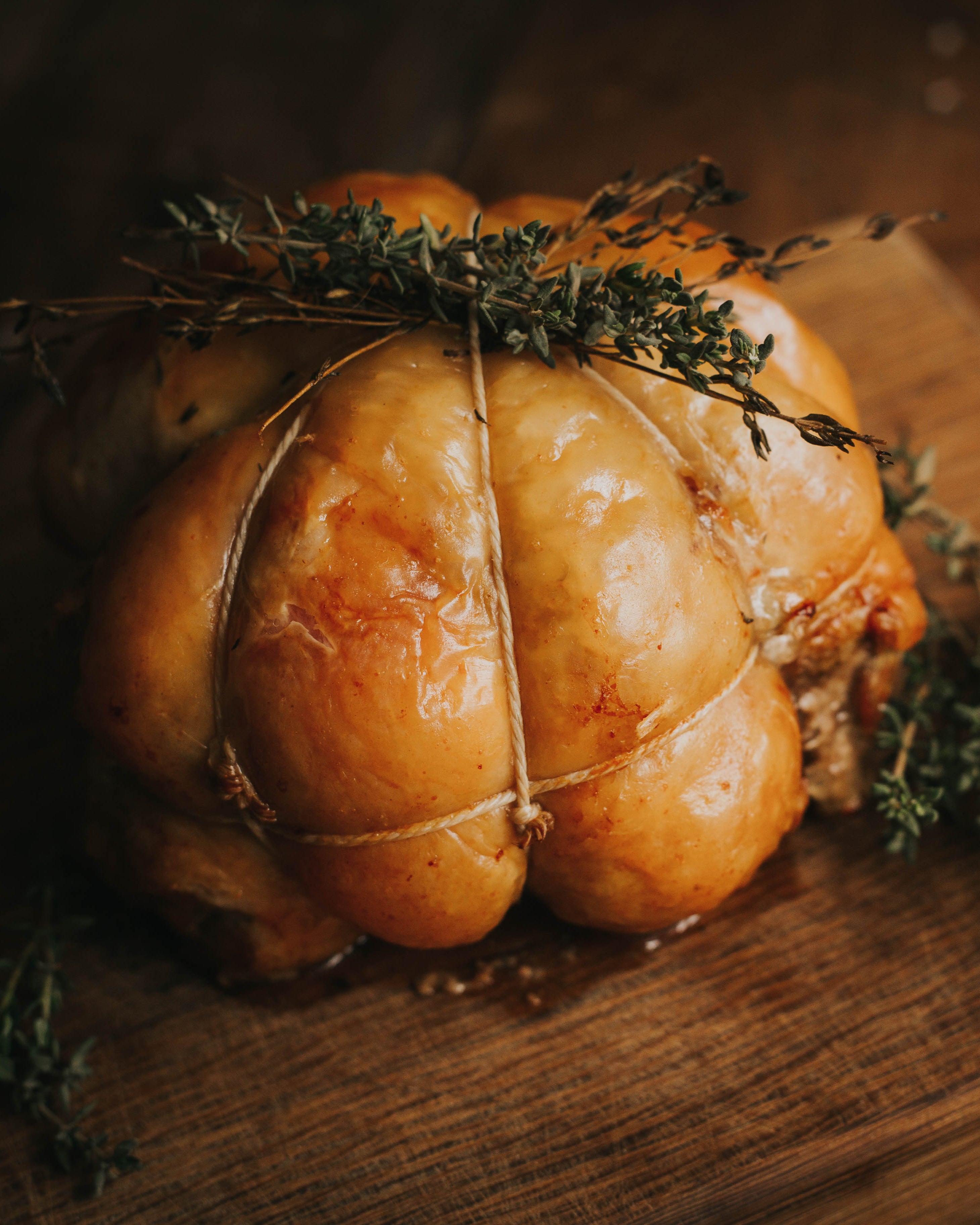 Boneless Turkey Leg Cushion with Chestnut, Cranberry and Apple Stuffing