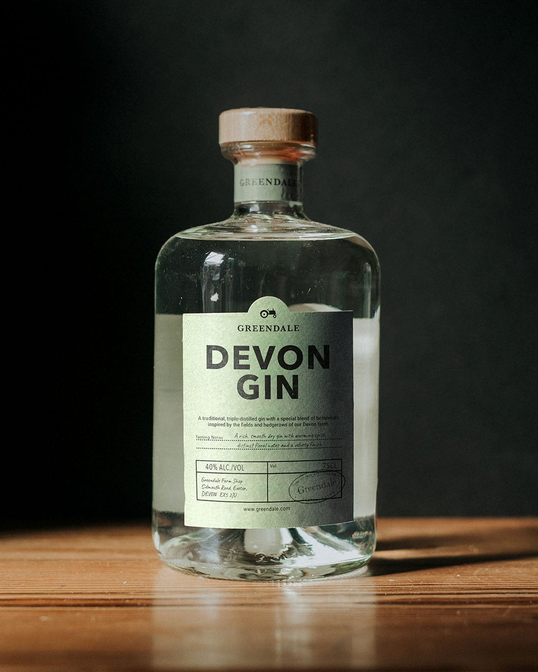 A bottle of Greendale Gin.