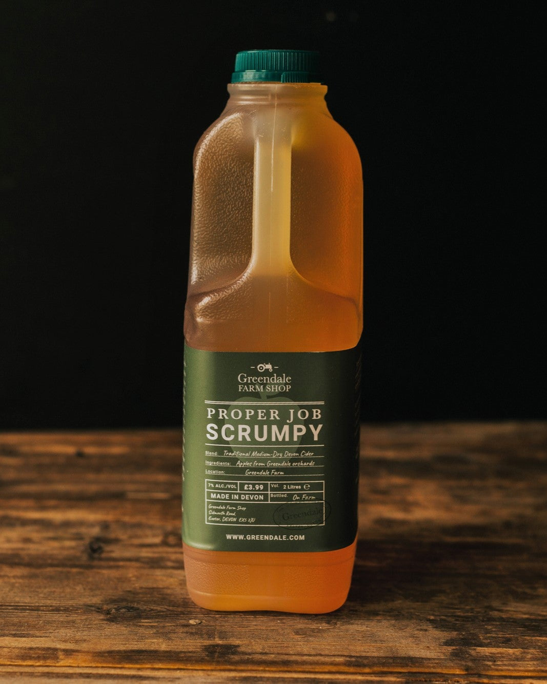 A bottle of Greendale Proper Scrumpy.