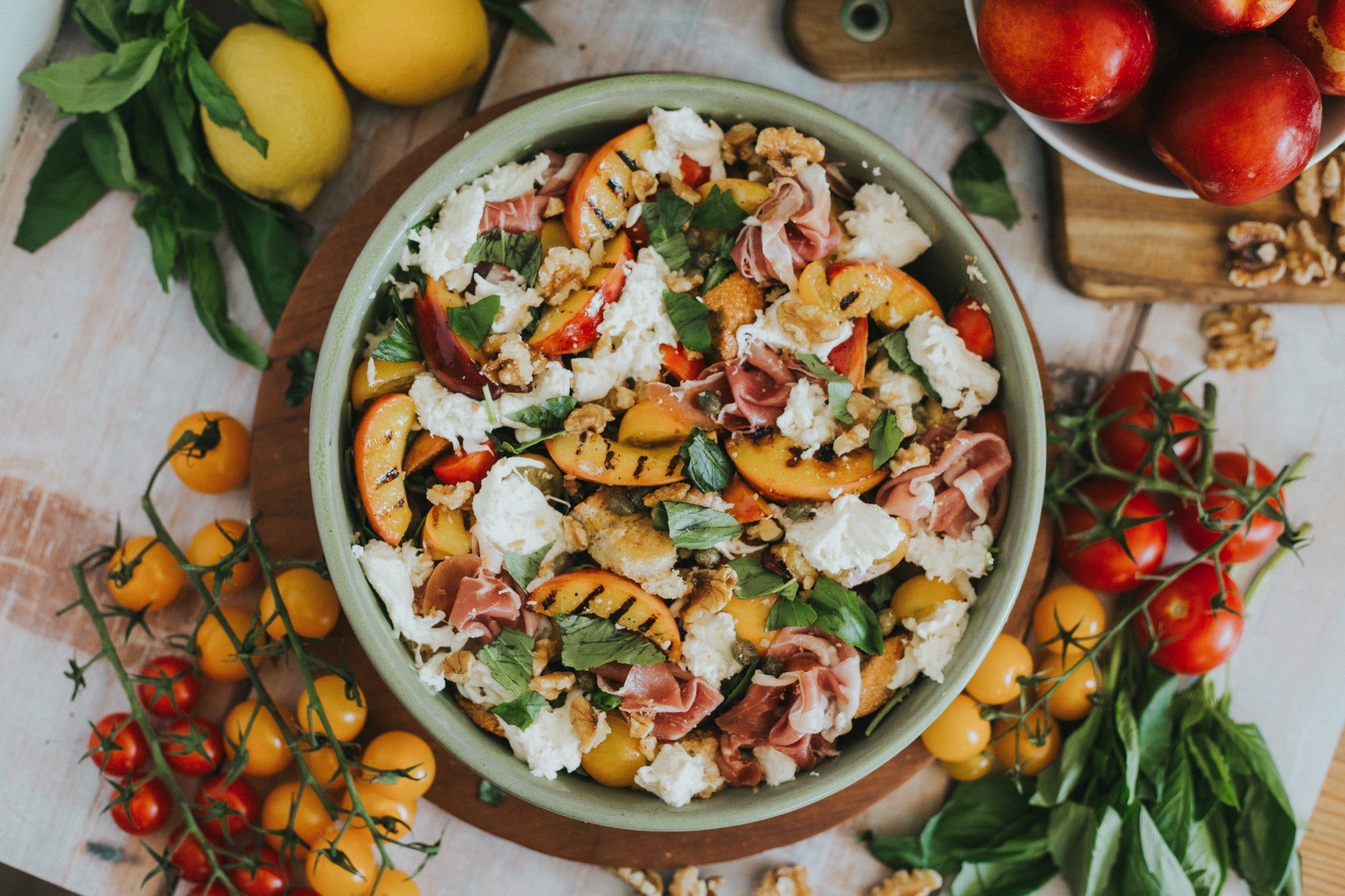 Grilled Nectarine & Prosciutto Panzanella