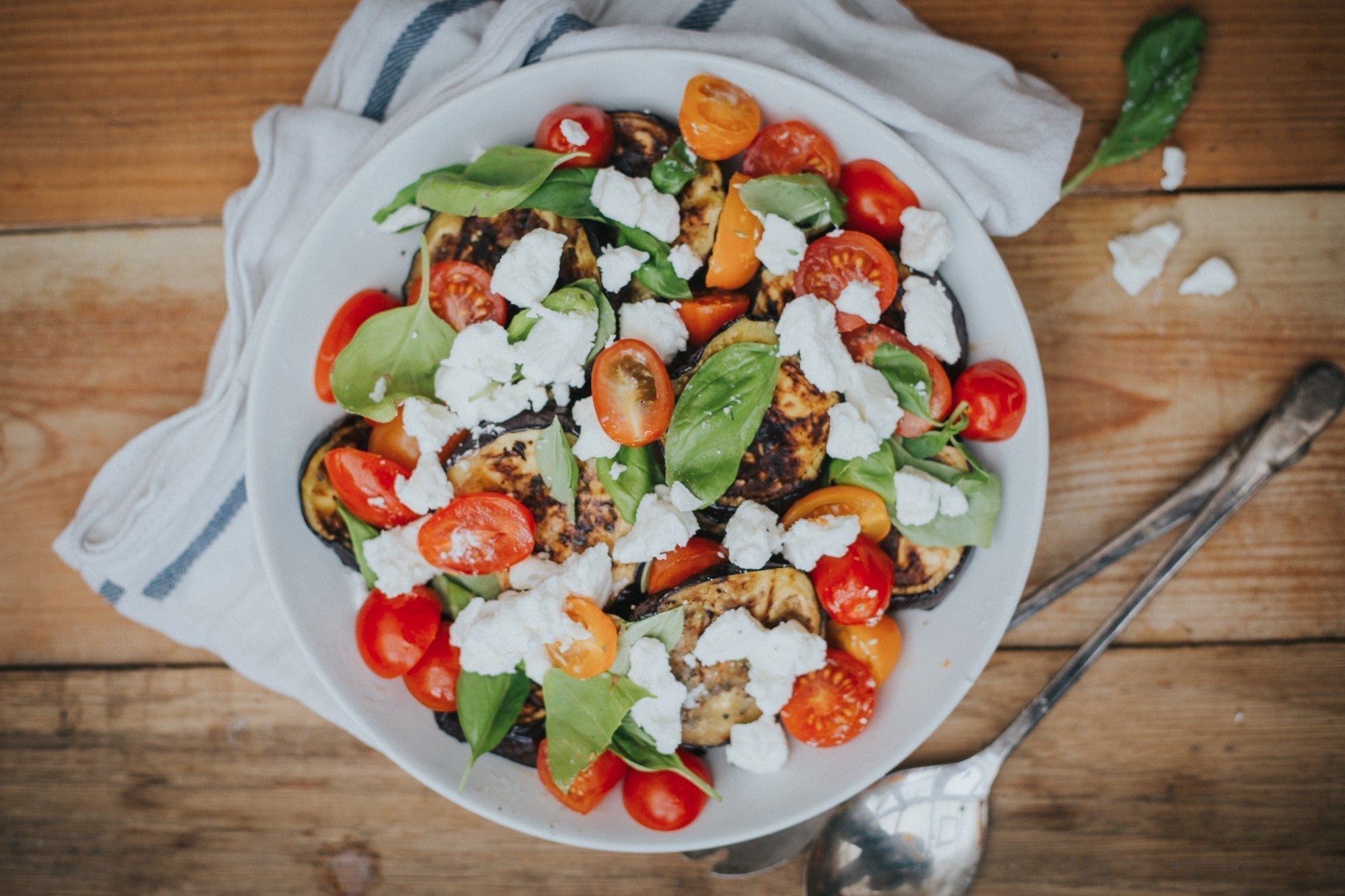 Barbecued Aubergine and Tomato Salad