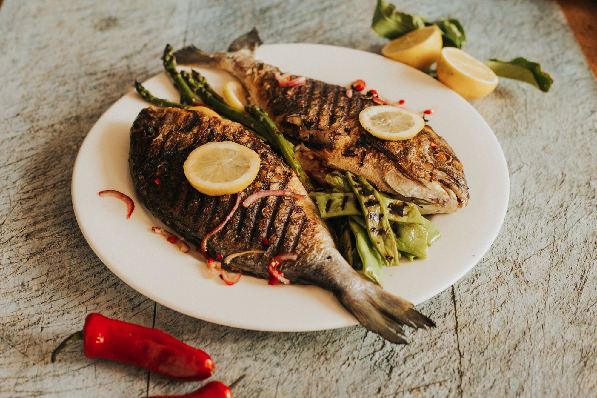 Barbecued Whole Bream with Lemon and Chilli Recipe - Greendale