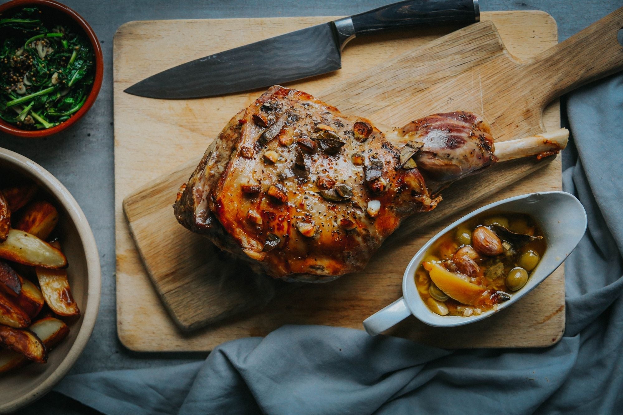 Easter Leg of Lamb with Potatoes, Olives & Lemon
