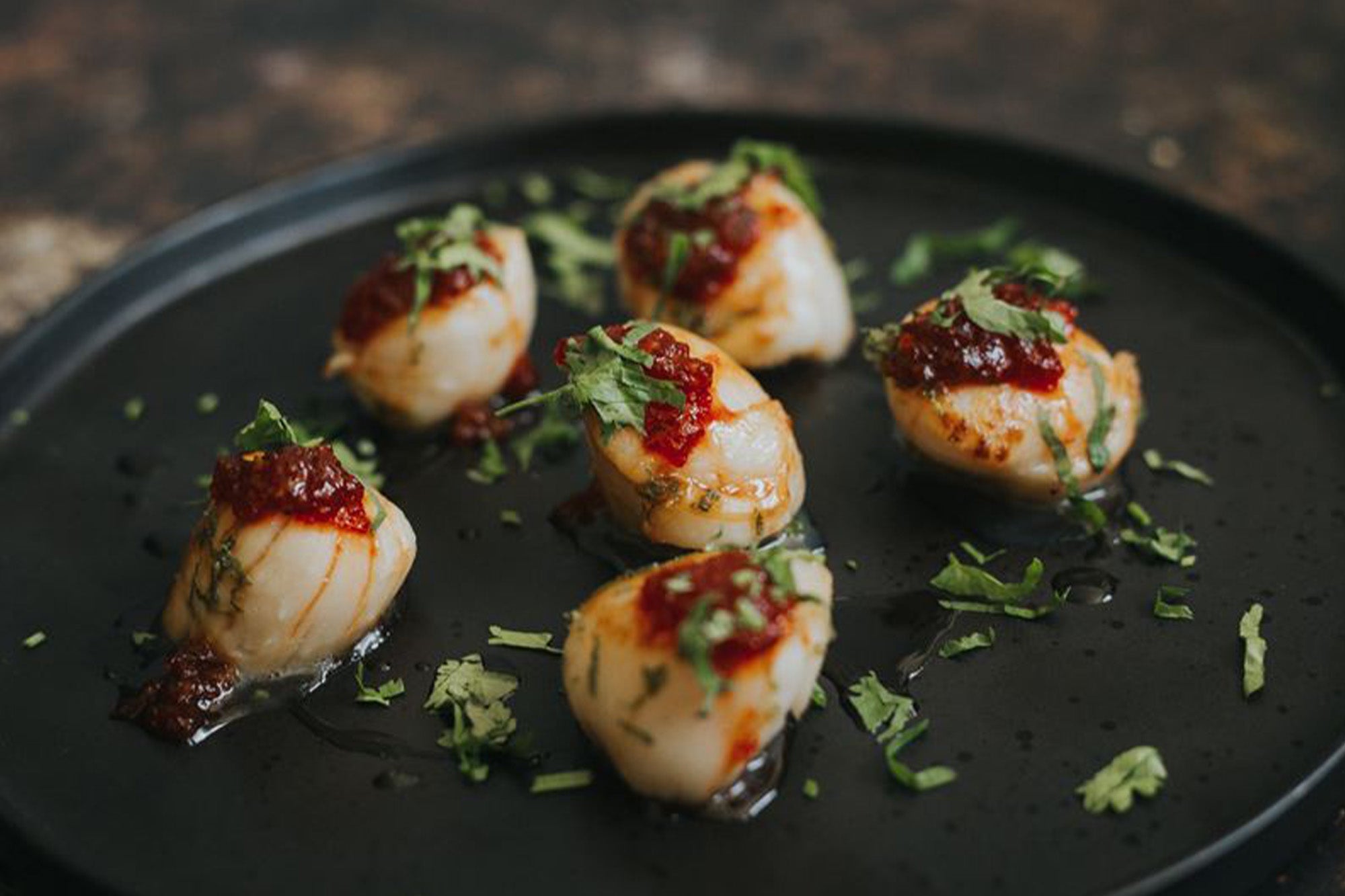Greendale Scallops with Chilli Jam