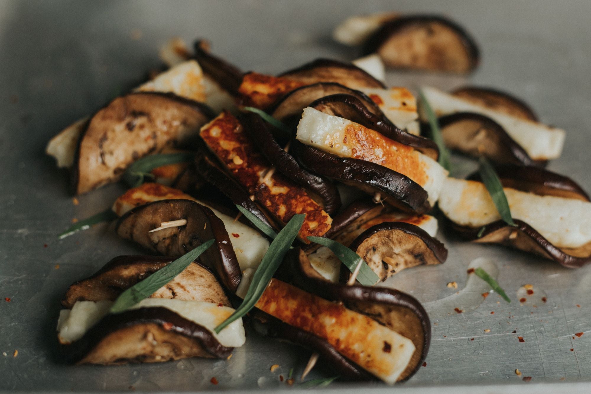Aubergine-Wrapped Halloumi Sticks