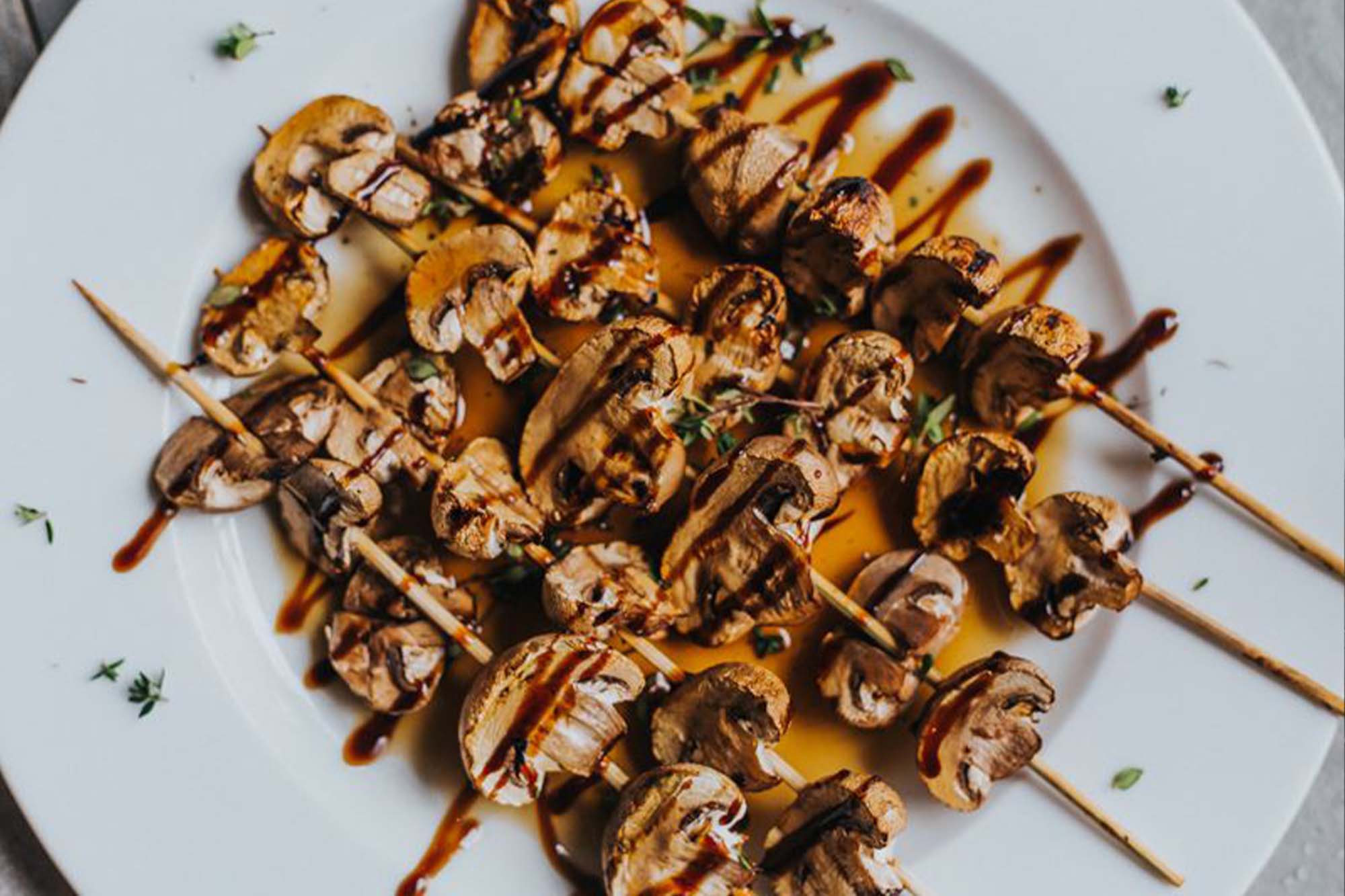 Grilled Balsamic Mushroom Skewers