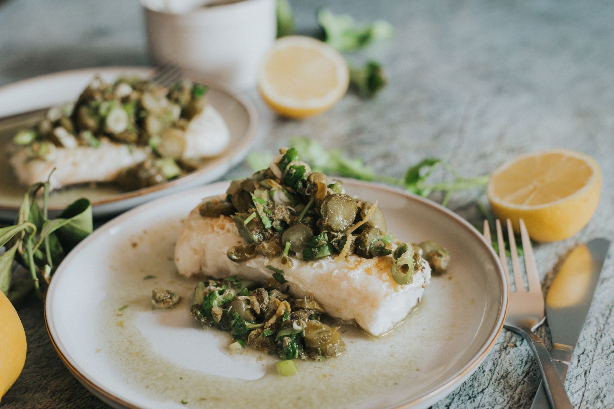 Hake Steaks with Salsa Verde