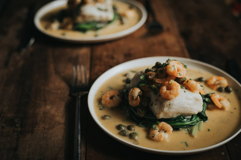Hake App Hake with Prawns and Capers Recipe | Greendale Farm Shop