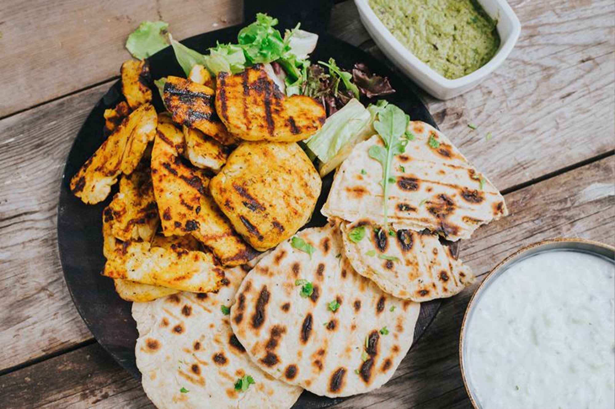Halloumi Shawarma + Pea & Mint Smash