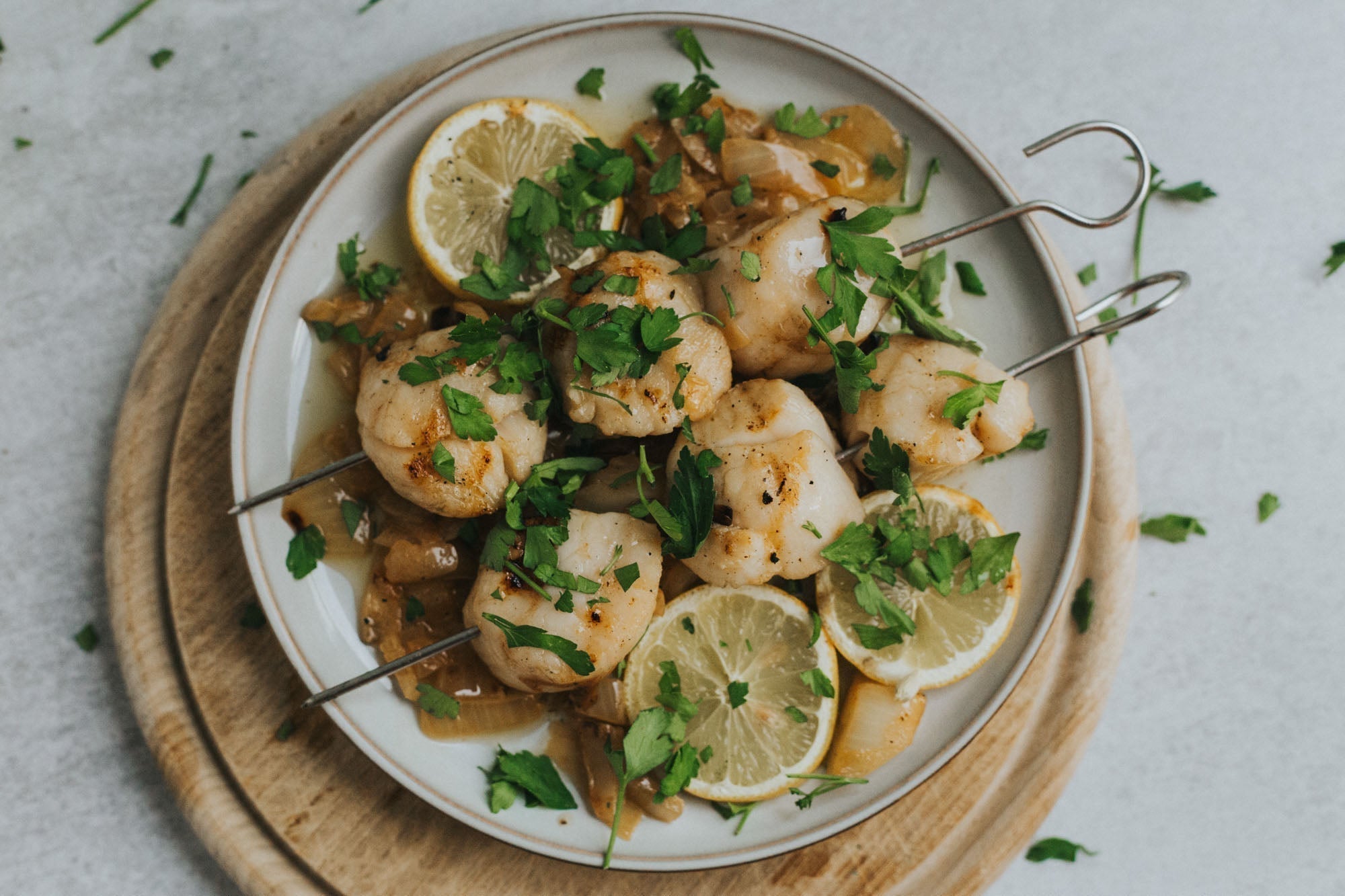 Lemony Barbecued Scallops