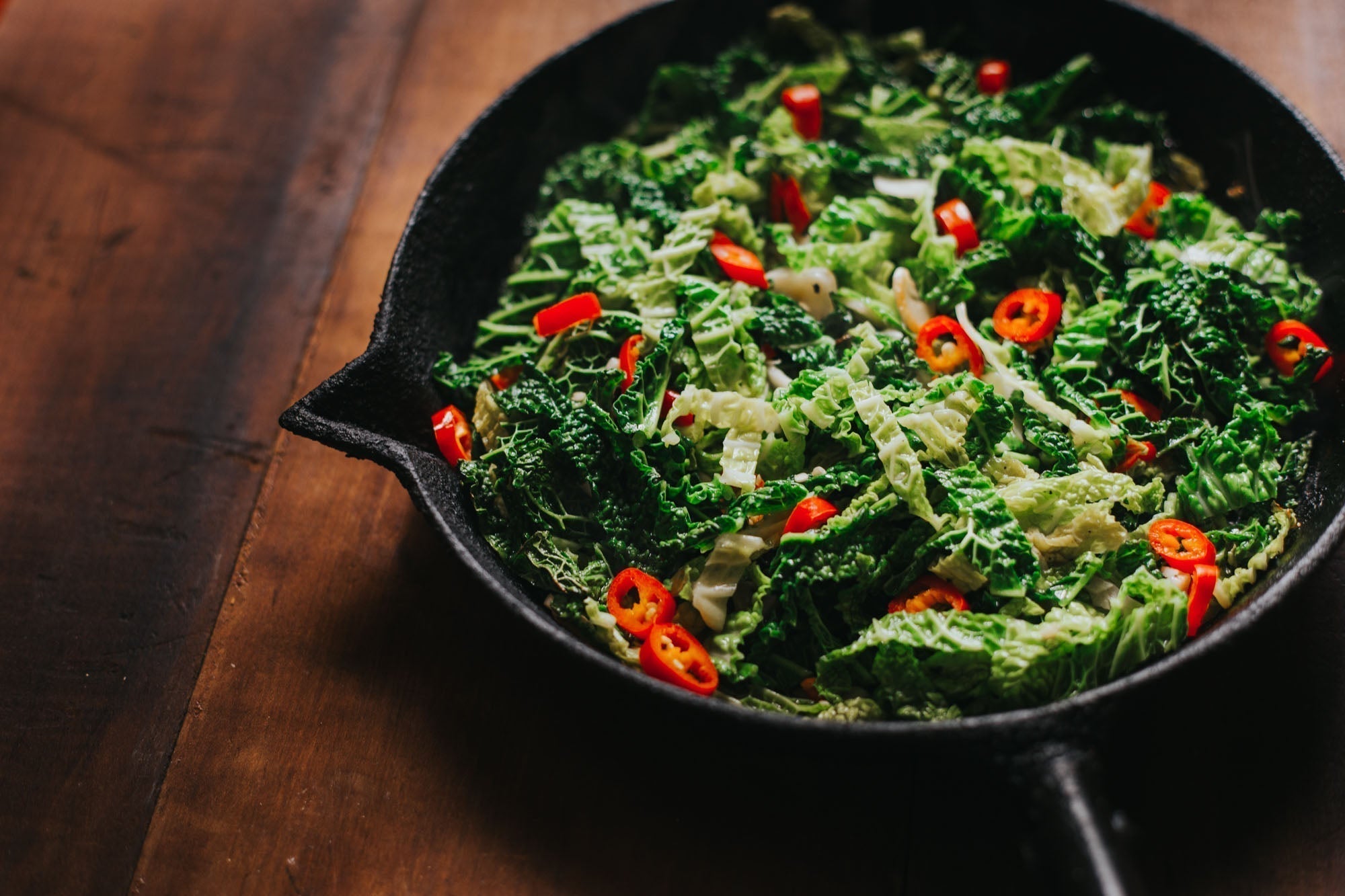Pan-Fried Cabbage with Chilli & Garlic Recipe