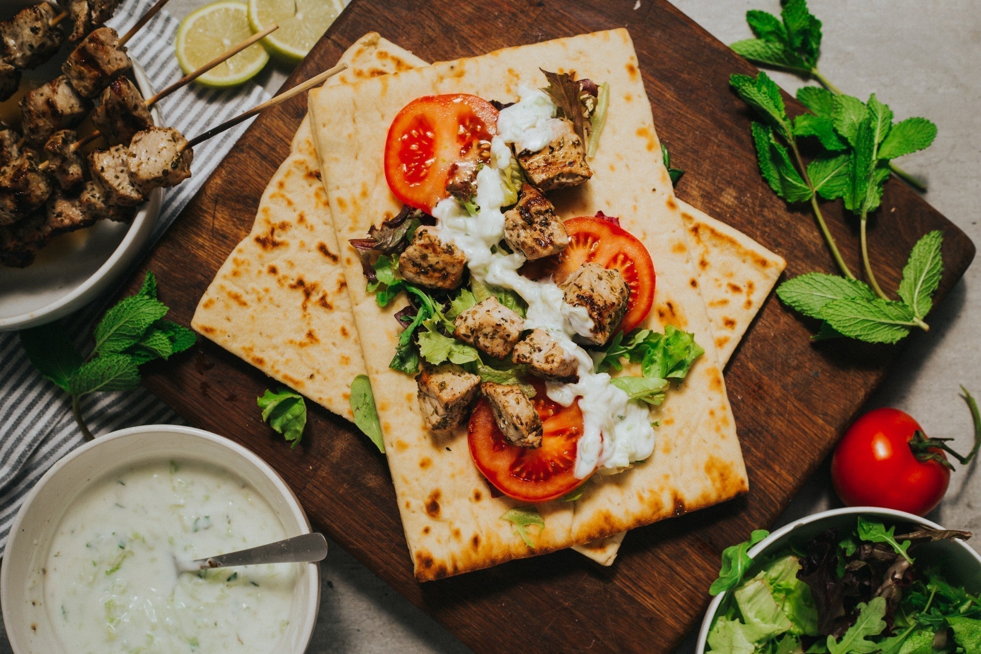 Pork Souvlaki With Tzatziki