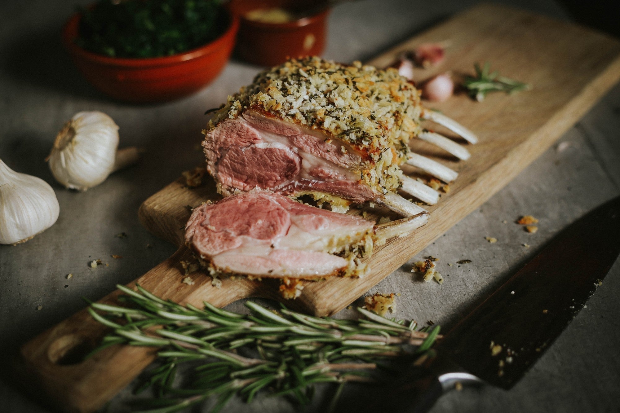 Rack of Lamb Rosemary, Dijon Mustard