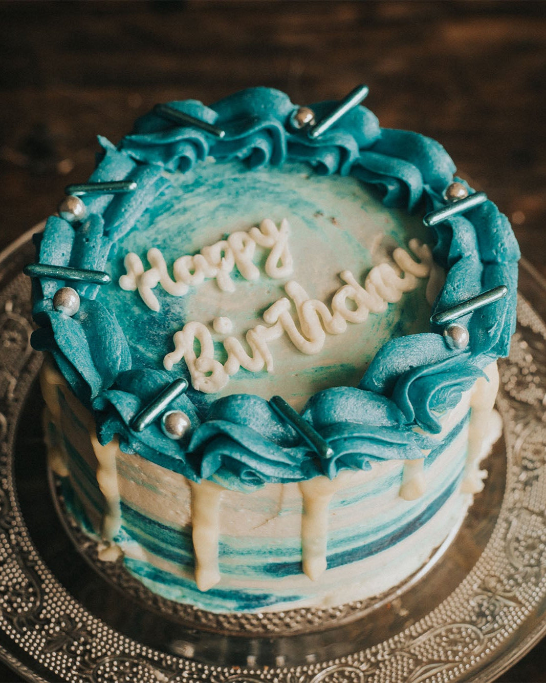 Blue Birthday Cake