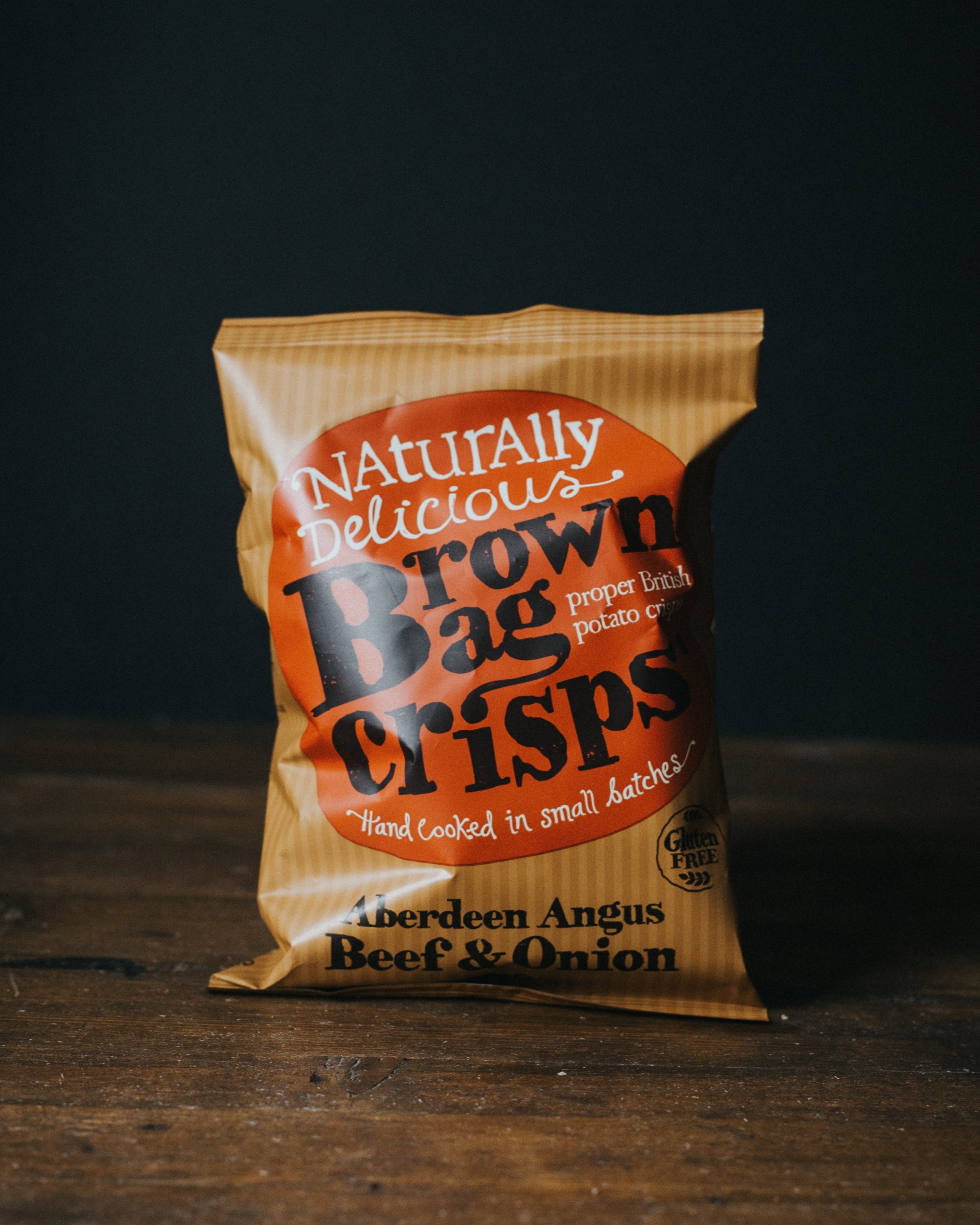 Naturally Delicious Brown Bag Crisps Aberdeen Angus Beef & Onion