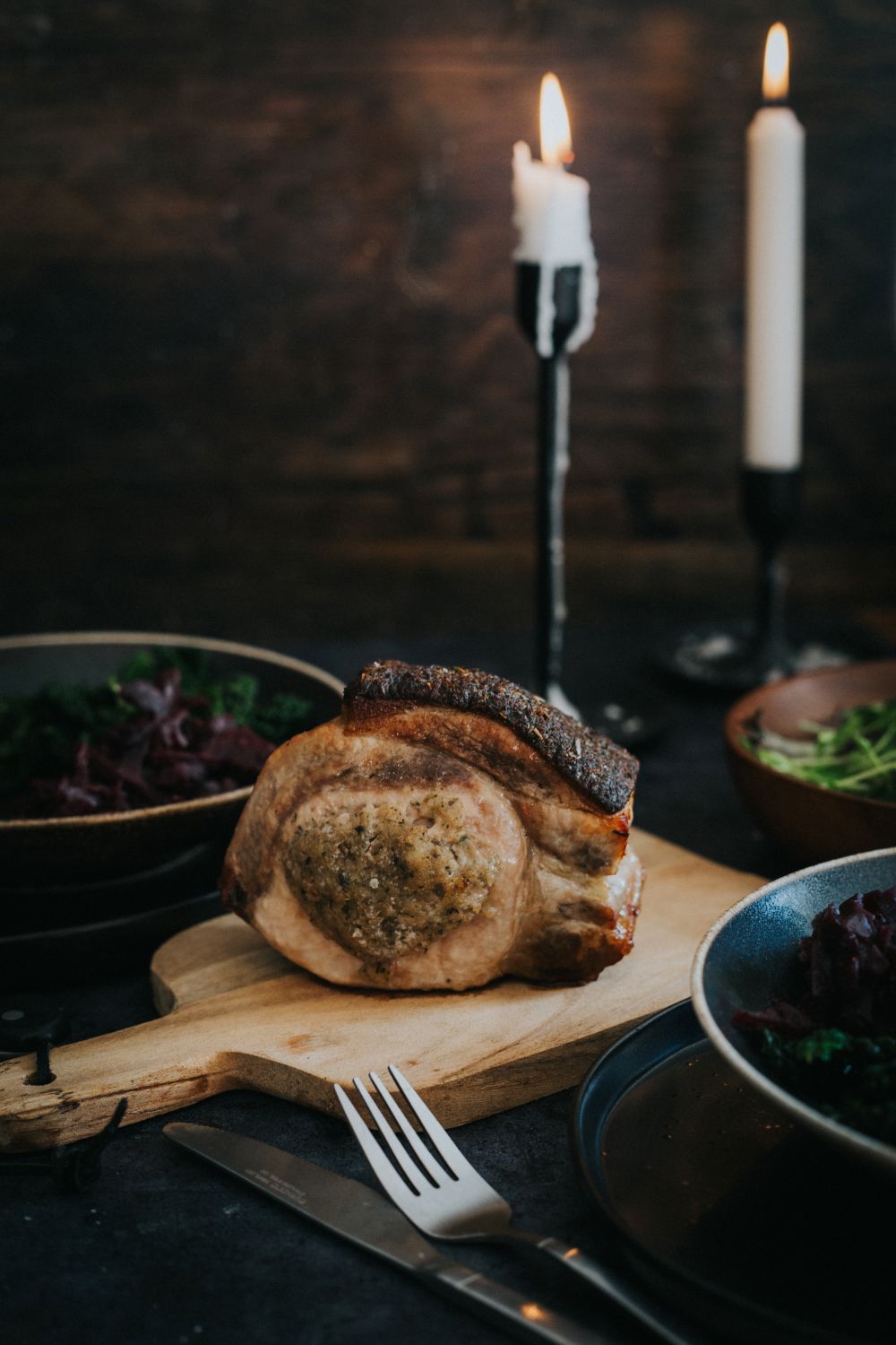 Stuffed Pork Loin Joint with Herb Crust and Sage & Onion Stuffing