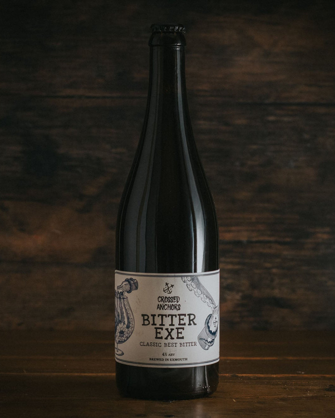 A bottle of Crossed Anchors Bitter Exe Classic Bitter.