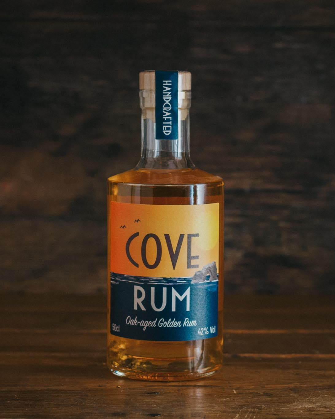 A 50cl bottle of Devon Cove Rum.