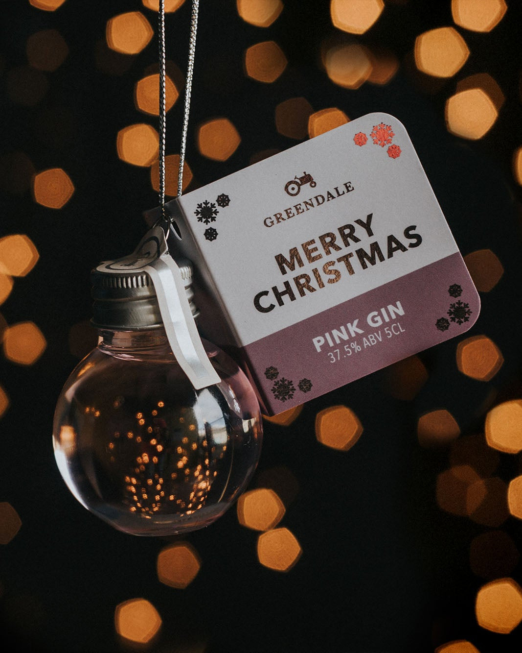 A Christmas Spirit Bauble of Greendale Pink Gin.