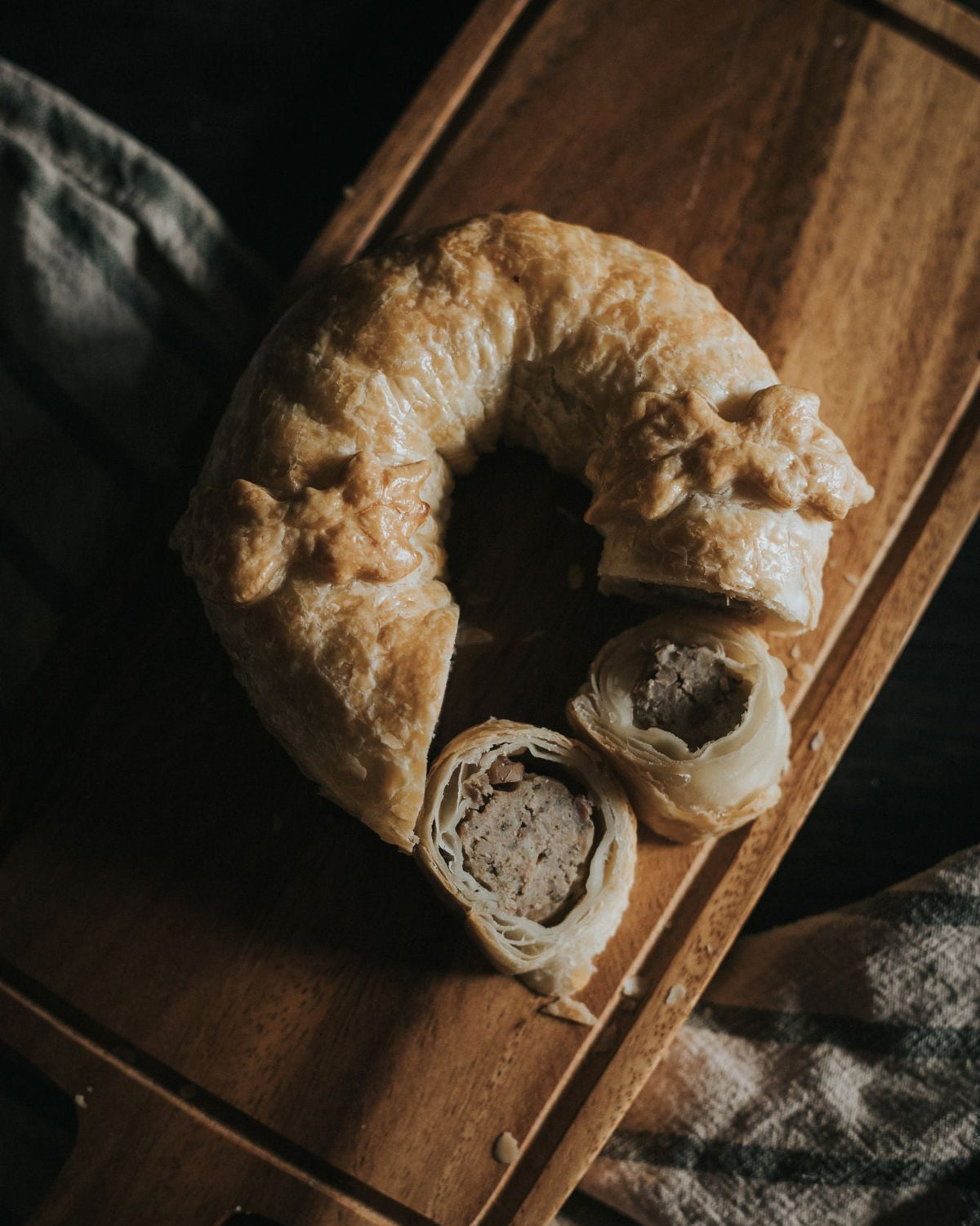 Greendale Pork, Chestnut, Rosemary & Thyme Sausage Roll Wreath