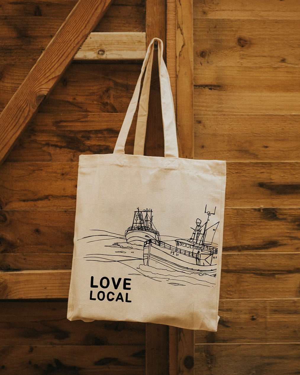 Greendale Re-Usable Love Local Canvas Bag - Boats Design