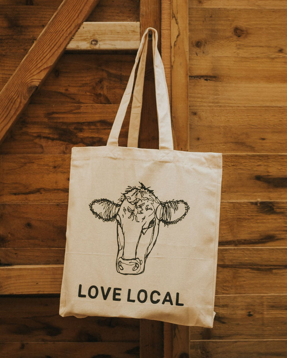 Greendale Re-Usable Love Local Canvas Bag – Cow Design