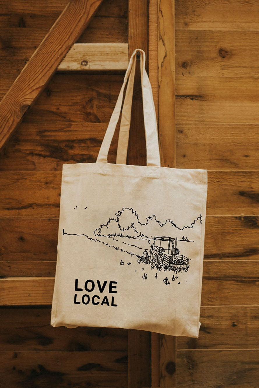 Greendale Re-Usable Love Local Canvas Bag - Tractor Design