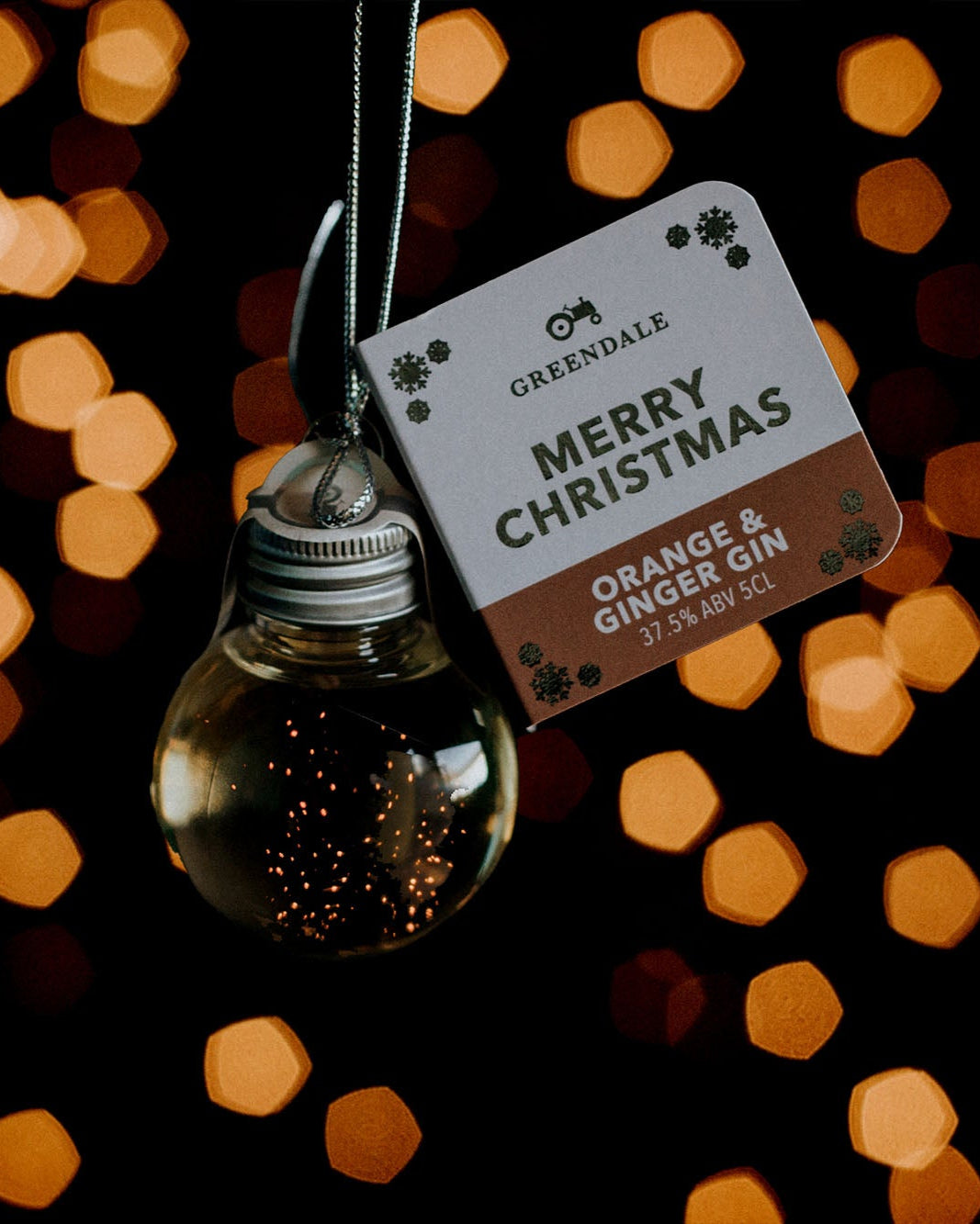 A Christmas Spirit Bauble of Greendale Orange & Ginger Gin.