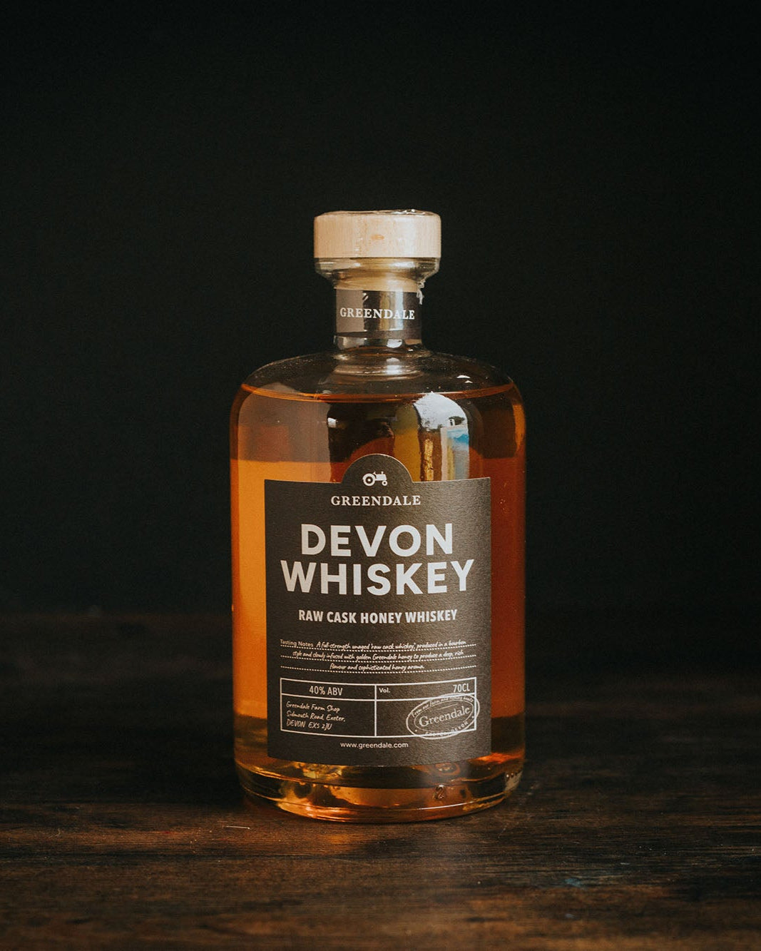 A 70cl bottle of Greendale Whiskey.