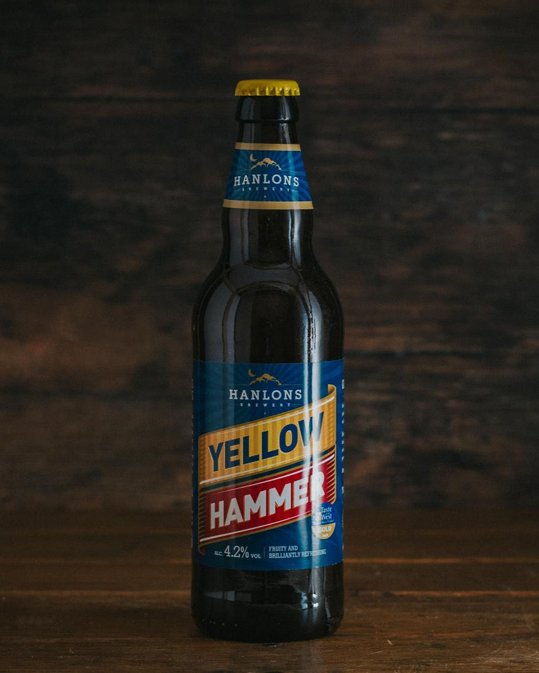 A 500ml bottle of Hanlons Yellow Hammer.