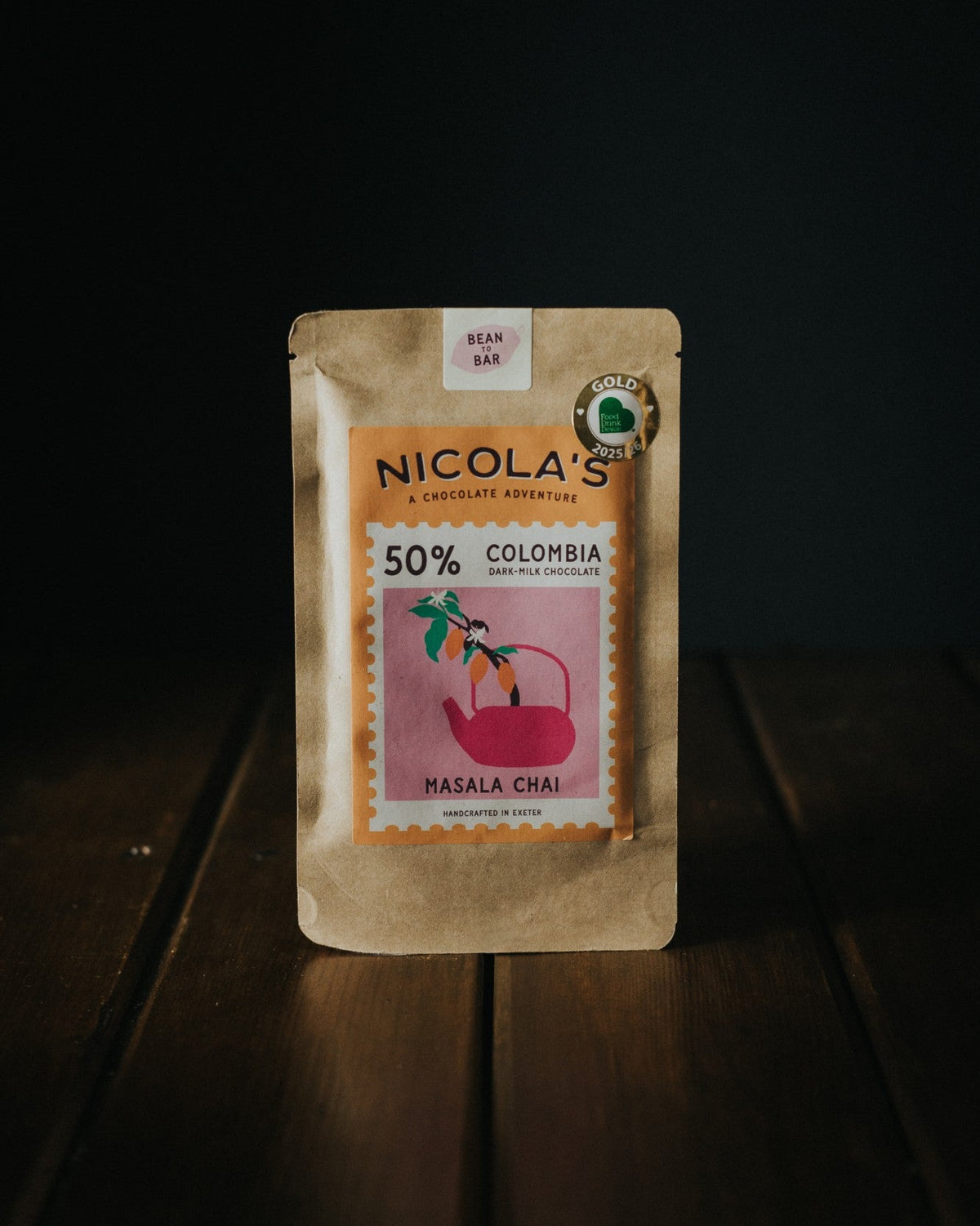 Nicola's Chocolate - Masala Chai Dark Milk Colombia 50% Cocoa