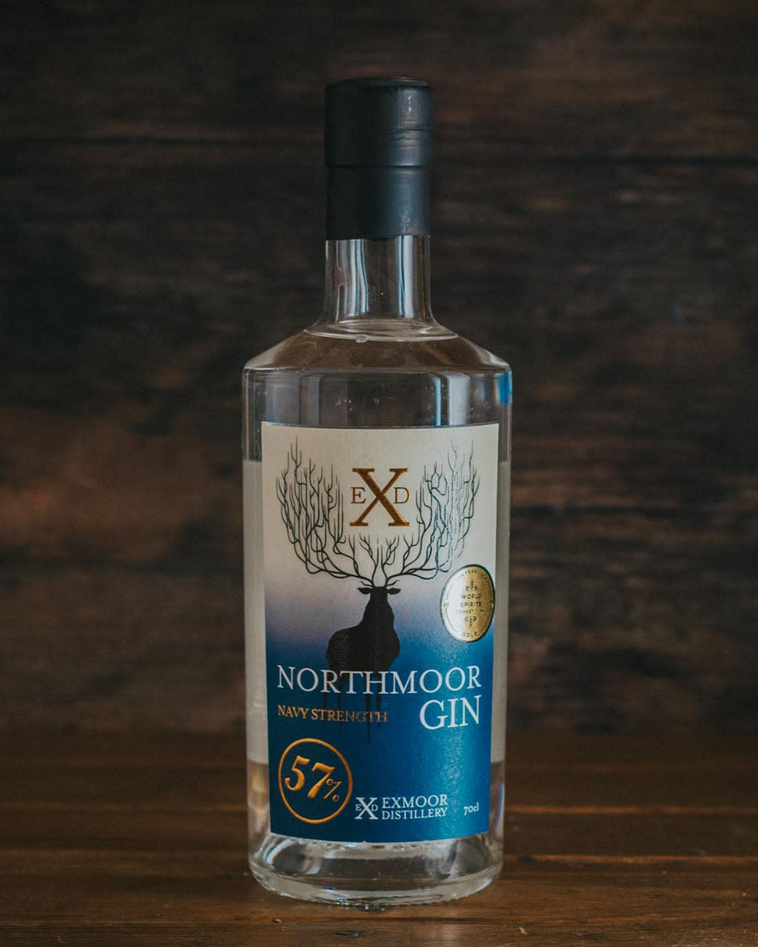 A 70cl bottle of Northmoor Navy Strength Gin.